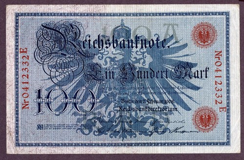 Deutsches reich 100 mark 1908 - 100,
