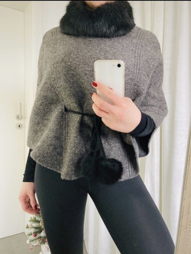 Poncho cape fellkragen - poncho,