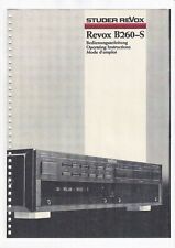 Bedienungsanleitung-Operating Instructions für Revox B 260 S 