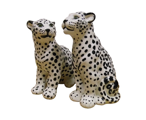 Leoparden paar figuren keramik - paar,