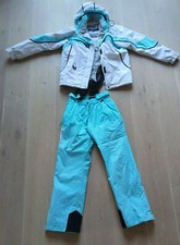 WSCT West Scout Skianzug 2-teilig für 12-jährige Kinder, weiß/türkis, gt Zustand