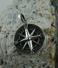 Sterling Silber Anhänger Kompass  925 Sterling Silber