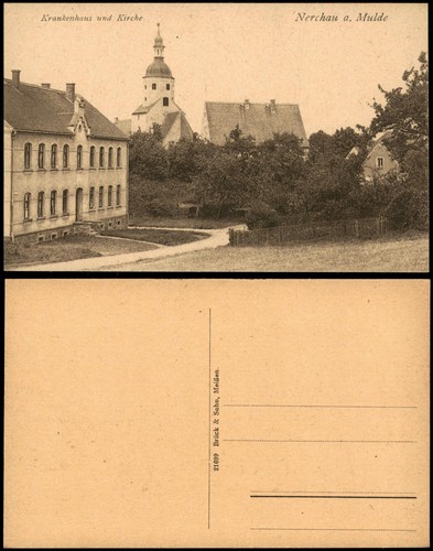 Postcard nerchau hospital - nerchau, and