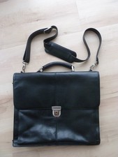 Leonhard Heyden Aktentasche Business Koffer Tasche mit Gurt Leder schwarz Neuw.