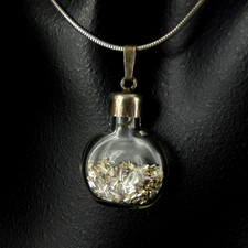 Anhänger Silber Sterling Phiole Glas mit Silber - attraktiv modern & ausgefallen