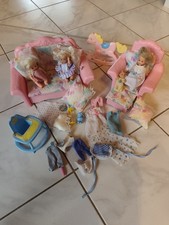 Altes Barbie Modepuppen Kinderzimmer Sammlung  80er Baby Kinder Heart Family+ co