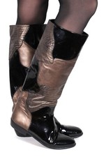 Damenstiefel Lederstiefel Metallic Stiefel Elegant True Vintage Real Borella 39