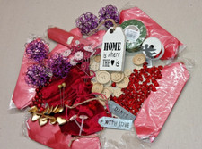 150tlg Bastelset rot – Herzen Vintage Deko Floristik & Oasis Tape Schmuckdraht