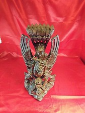 Alter Garuda Vishnu Fein handgeschnitzt Holzstatue Dunkles Tropenholz (2513)