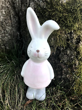 Niedlicher Osterhase Hase rosa/weiß Höhe 20 cm NEU Osterdekoration handbemalt