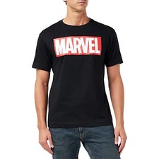 MARVEL Avengers Comic Film T-Shirt Freizeitshirt Kurzarm Logo Print Schwarz
