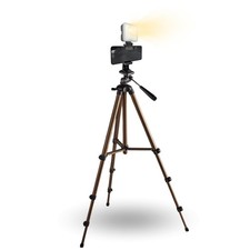 134cm Smartphone Stativ mit Licht drehbar Halterung Ständer Tripod Handy hoch 