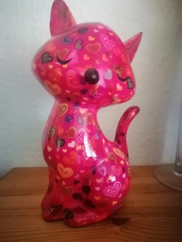 Katze figur keramik spardose - keramik,
