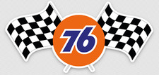 76 Oil Racing Flags Aufkleber