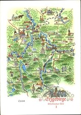 Landkarten Ak Erzgebirge