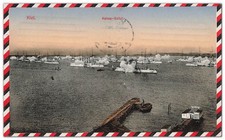 AK Kiel Marine Kaisersalut Feldpost 1915 d. XII. Halbflottille