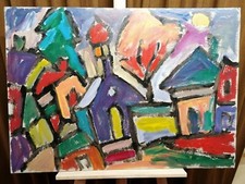 Miklos Nemeth, Expressionismus, "der Maler des Vulkan" Ungarn 1974 sign. 86x61cm