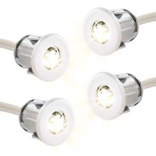 4x Einbaustrahler 12V Mini LED Spot 50lm Leuchte Chrom Wohnwagen Wohnmobil Lampe