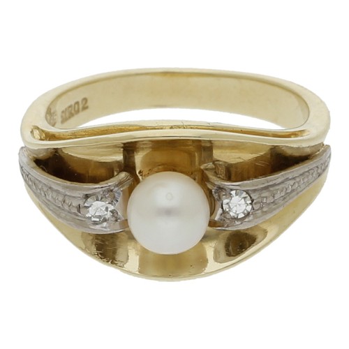 Zuchtperle diamant ring - zuchtperle, 585/