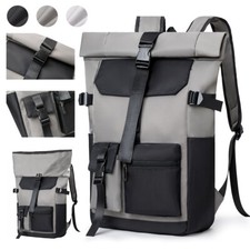 Herren Rucksack Wasserdicht Sport Arbeit Freizeit Schulrucksack Tasche Schwarz