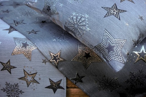 Weihnachten grau silber sterne - grau,