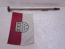 Boot Schiff Flagge Fahne Köln mit Holzstange - Vintage - Nautical Boat Flag