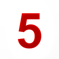 Hausnummer Hochglanz Acryl Rot 3H01 - Türnummer - Post Nummer - Acrylglas