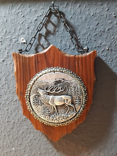 Vintage wandbild hirsch - vintage, zinn