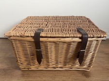 Großer Weidenkorb Aufbewahrungs Korb mit Deckel 50 x 37 x 30 Weiden Truhe
