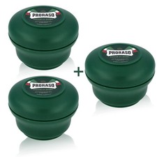 3x PRORASO Rasierseife Tiegel Eukalyptusöl & Menthol 150ml - erfrischend