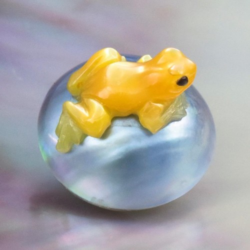 Blaue mabe perle goldene - mabe, &