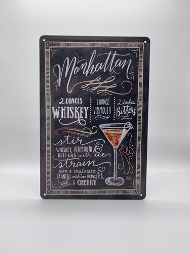 Blechschild cocktail manhattan - blechschild,