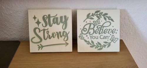 Deko holzschild stay strong - "stay, strong"