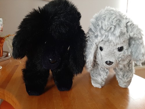 Pudelpaar alte stoffhunde - pudelpaar,,