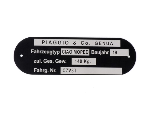 Typenschild oem qualität - typenschild, -oem