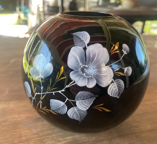 Schwarzglas vase vintage - vase,