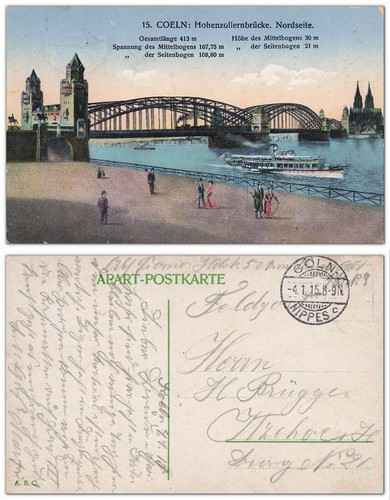 Köln hohenzollernbrücke - ak,
