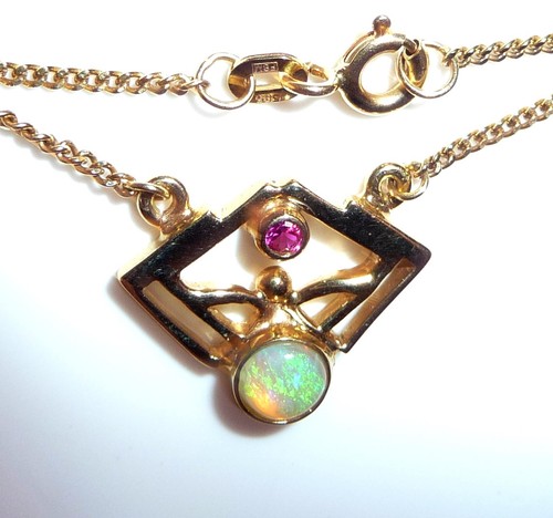Jugendstil collier kette - collier-kette, 585
