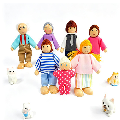 Holzpuppen familie stück - familie, 11