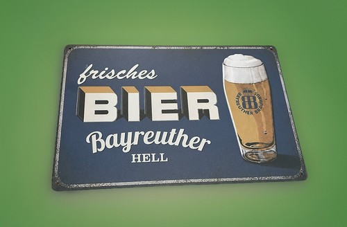 Blechschild bier bayreuther - blechschild,