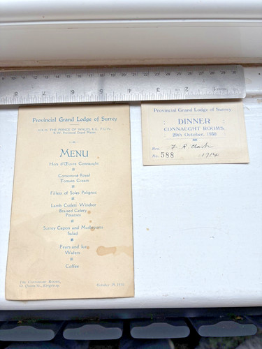Freimaurer menü ticket - &,