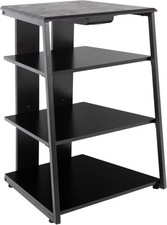 B-WARE Audio Rack HiFi Regal 4 Ebenen Esche Schwarz Verstärker Plattenspieler