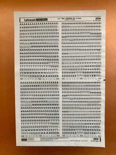 Letraset 2914 univers - ,