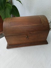 Schmuckschatulle Holz mit Intarsien, antik, 20 cm x 14 cm x 13 cm