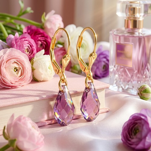 Ohrringe gold amethyst tropfen - ohrringe,