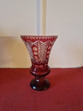 Bleikristall Vase Rot