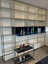 Usm Haller, Regalwand, Schrankwand Weiß, schwarz, stahlblau