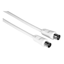 Hama Antennenkabel, 5 m, weiß, Koax Stecker Koax Kupplung, 00181993
