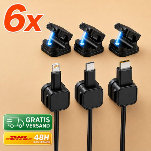 12x kabelclips schwarz magnet - 12x,