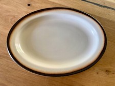 31 cm Mancioli Tuscia Porcellana Italy Platte Fleischplatte Servierteller Beige